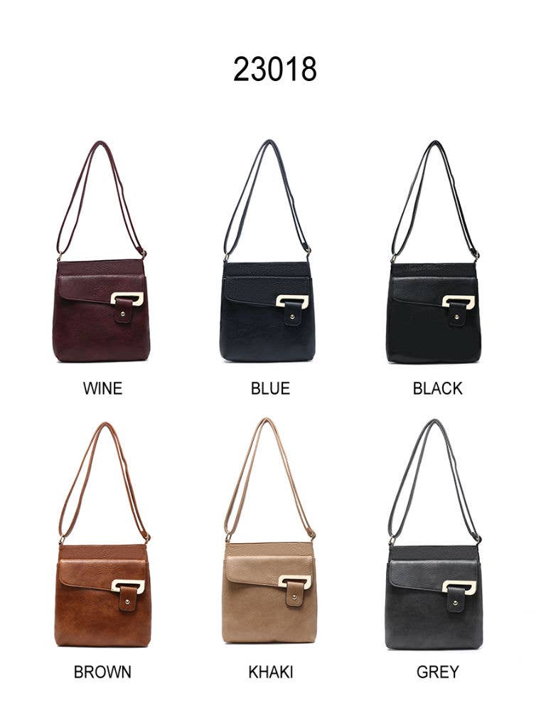 Cross Body Handbag with zip top sections
