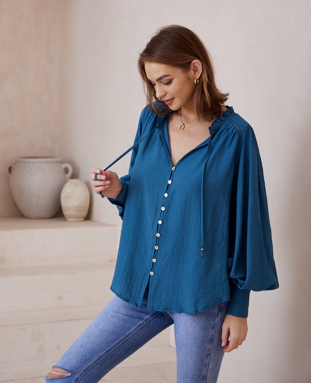 Teal Rayon Shirt