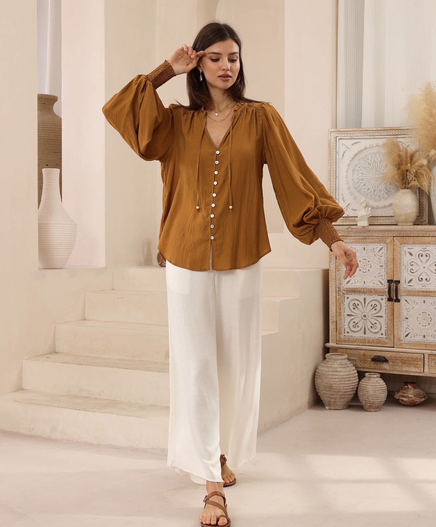 Honeycomb Rust Shirt