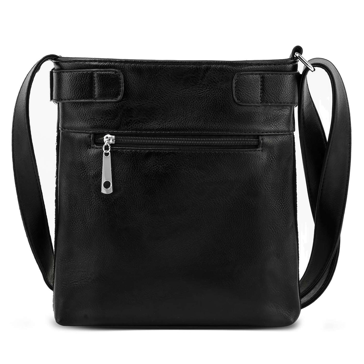 Rhinestone Design Crossbody Sling - Pewter