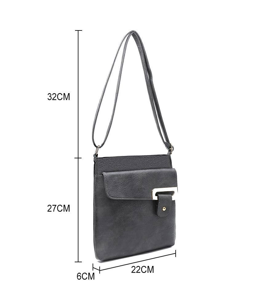 Cross Body Handbag with zip top sections