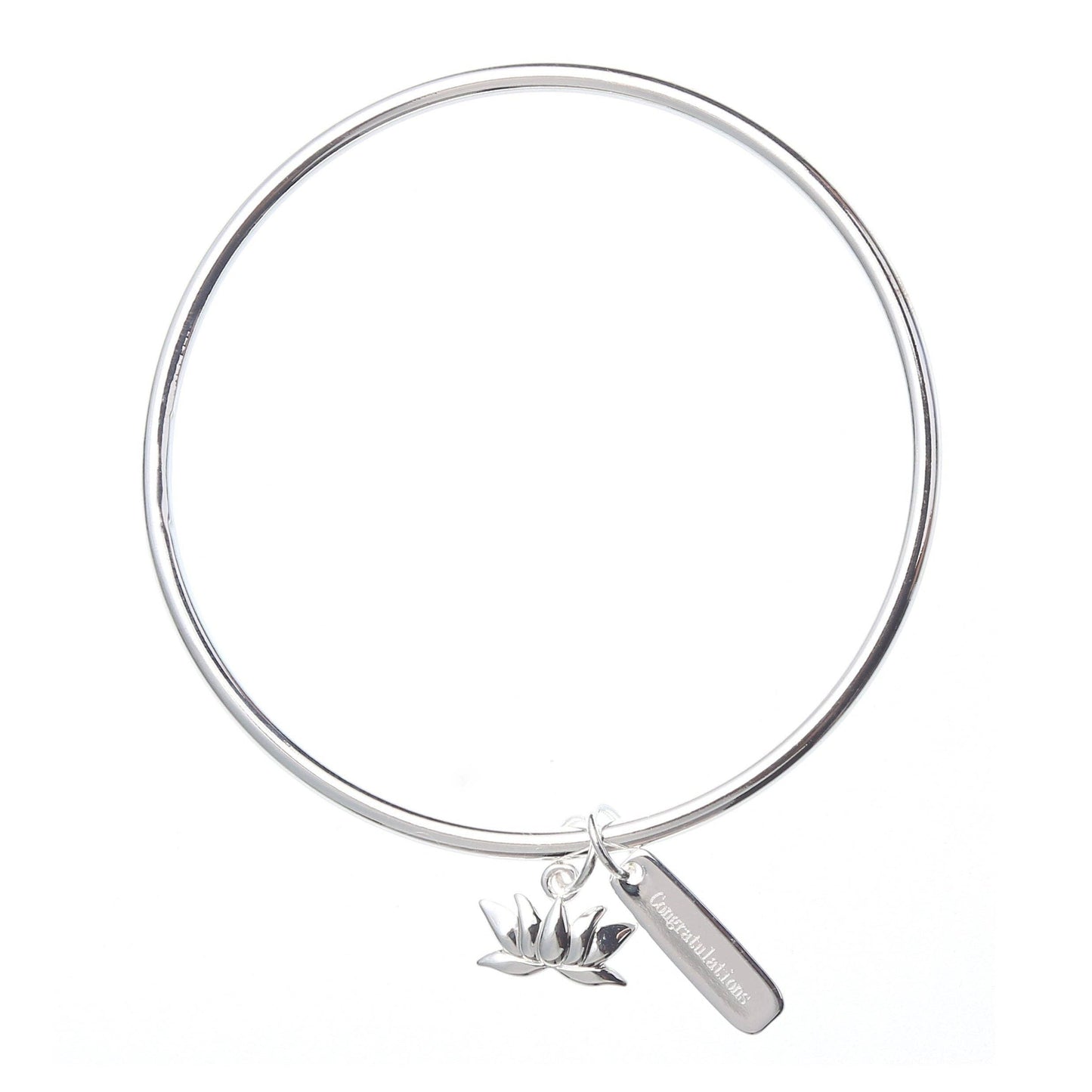 Congratulation Silver Bangle