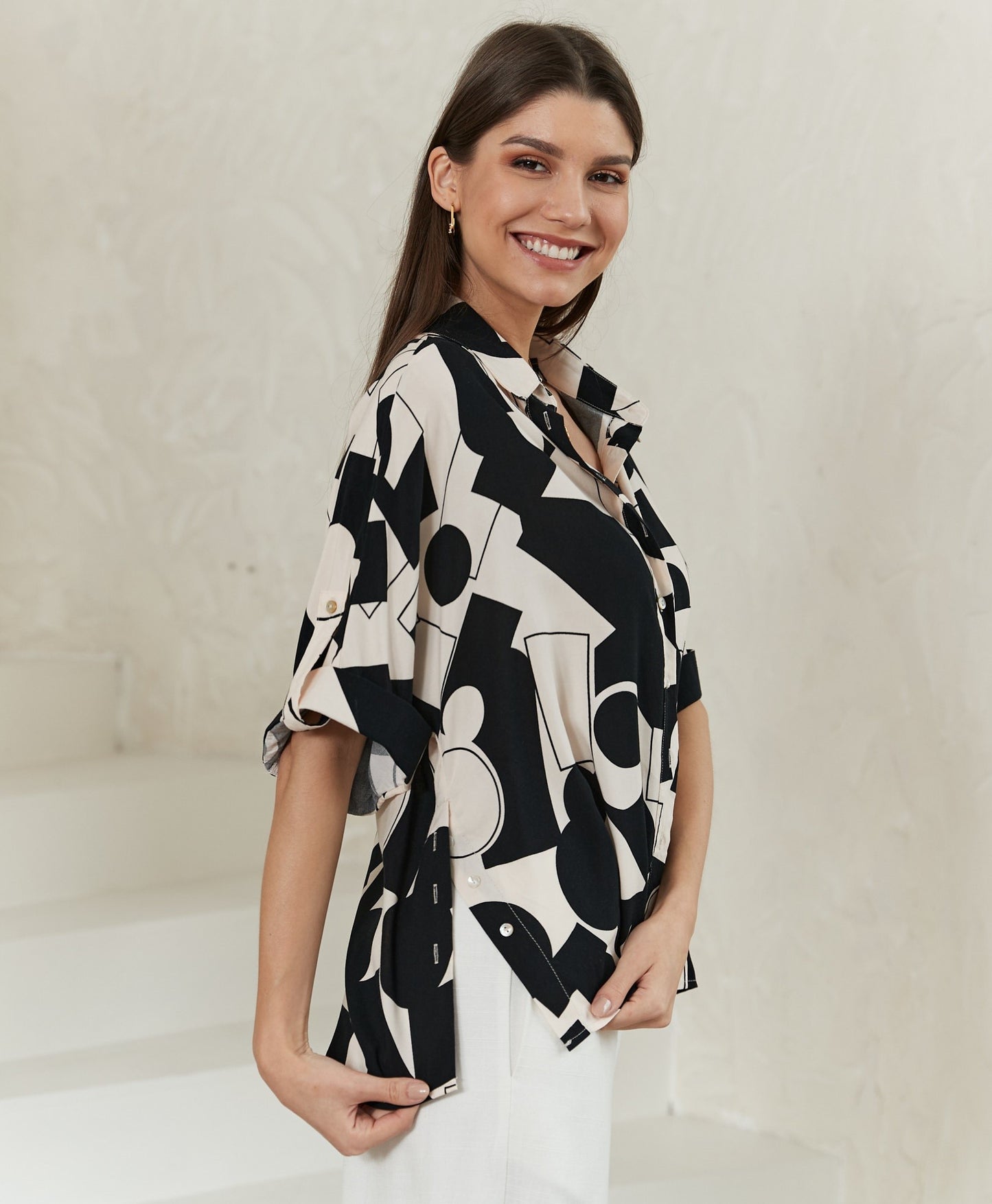 Black & Beige Shirt