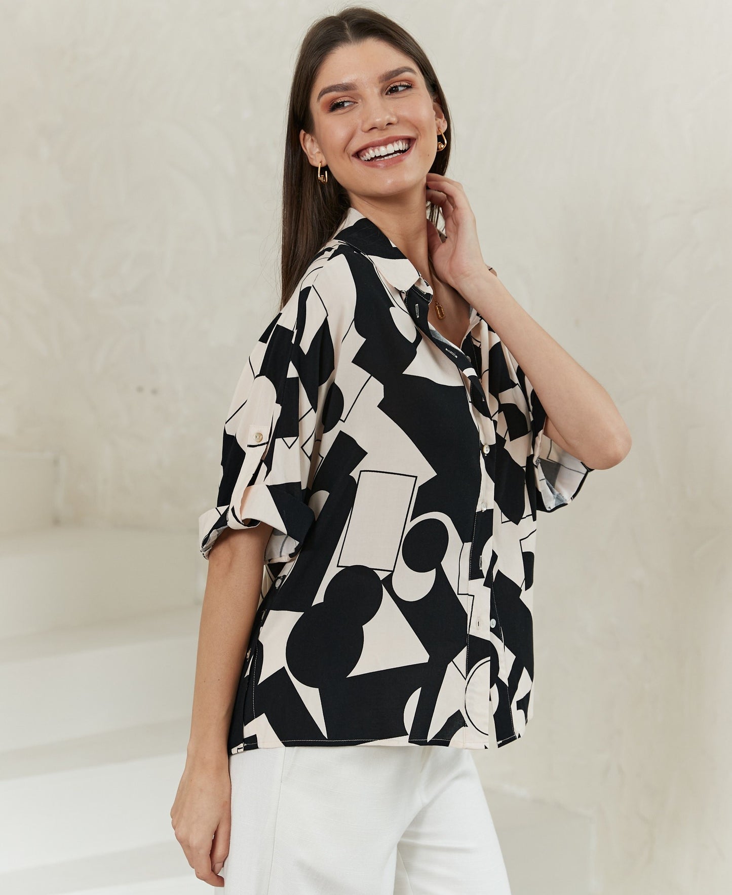 Black & Beige Shirt