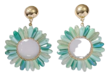 Boho-Chic Handcrafted Beaded Sunflower Hoop Earrings