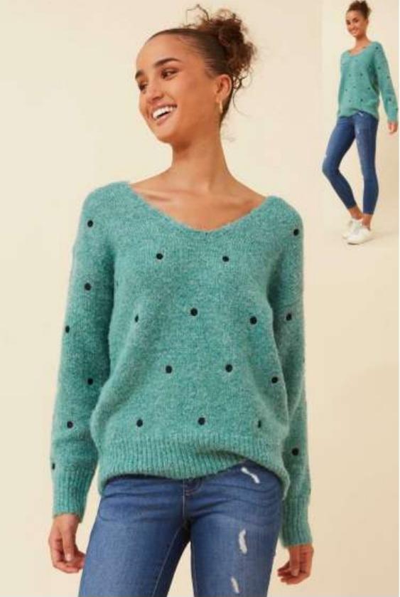 Green Dotty Jumper