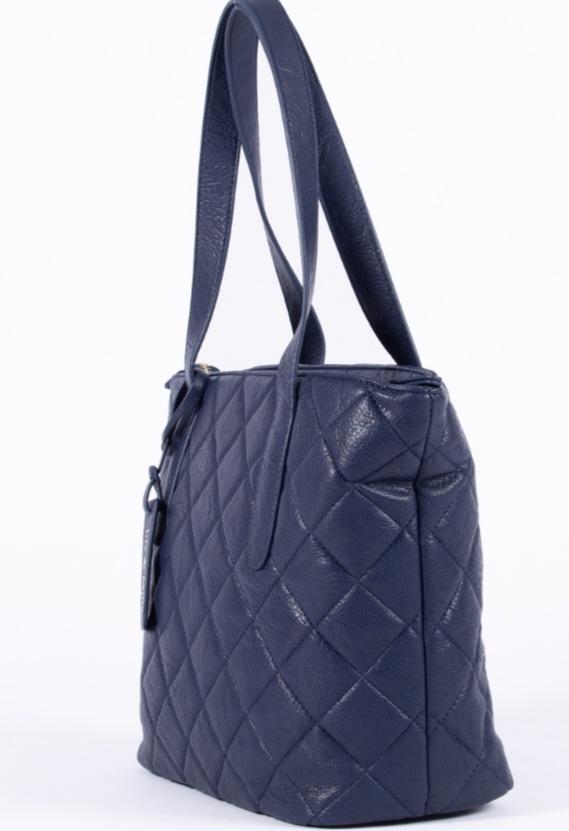 Navy Quilted Tote