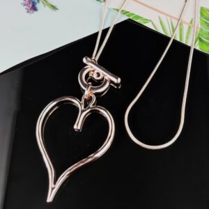 Rose Gold Open Heart necklace 70cm