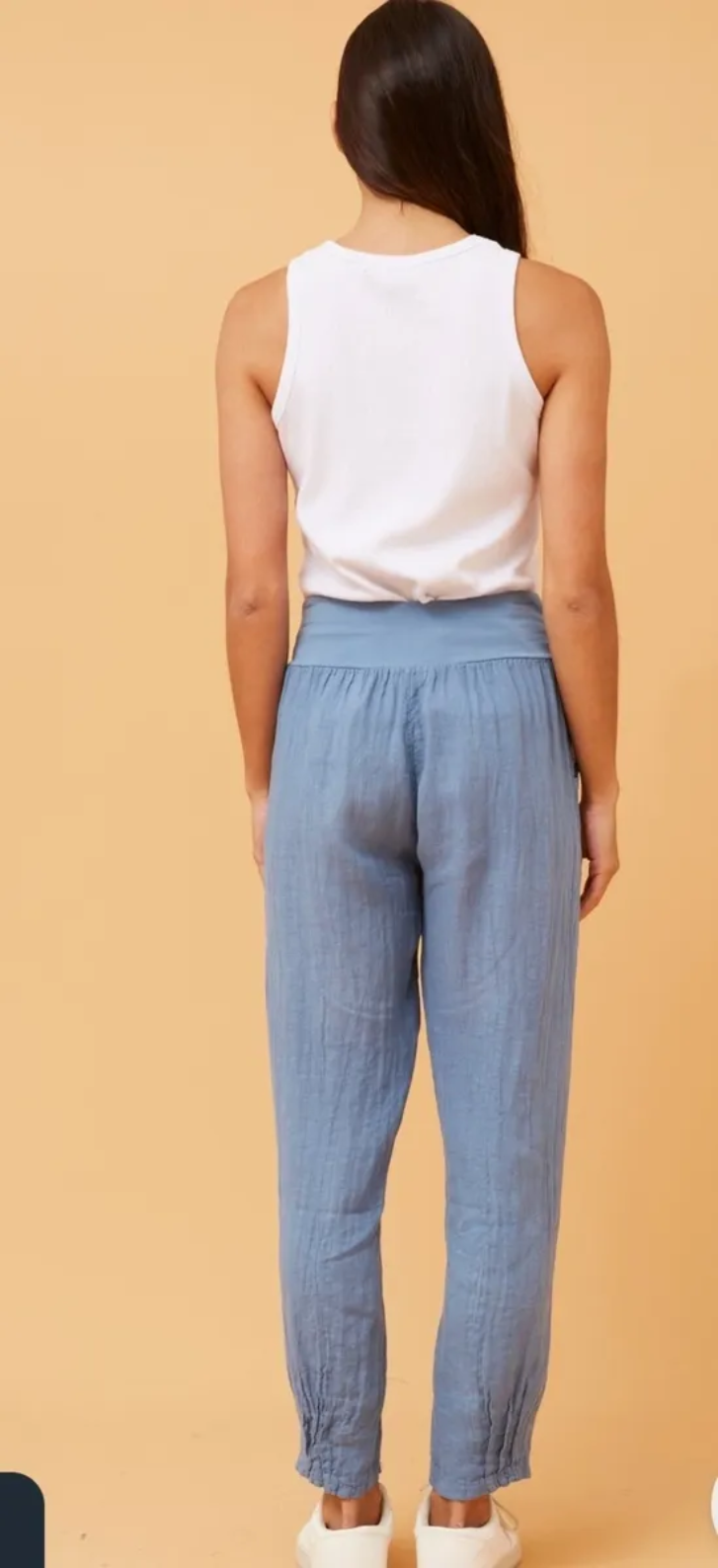 Denim Blue Linen Pants