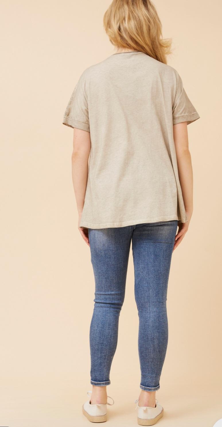 Cotton Star Top Linen in Colour