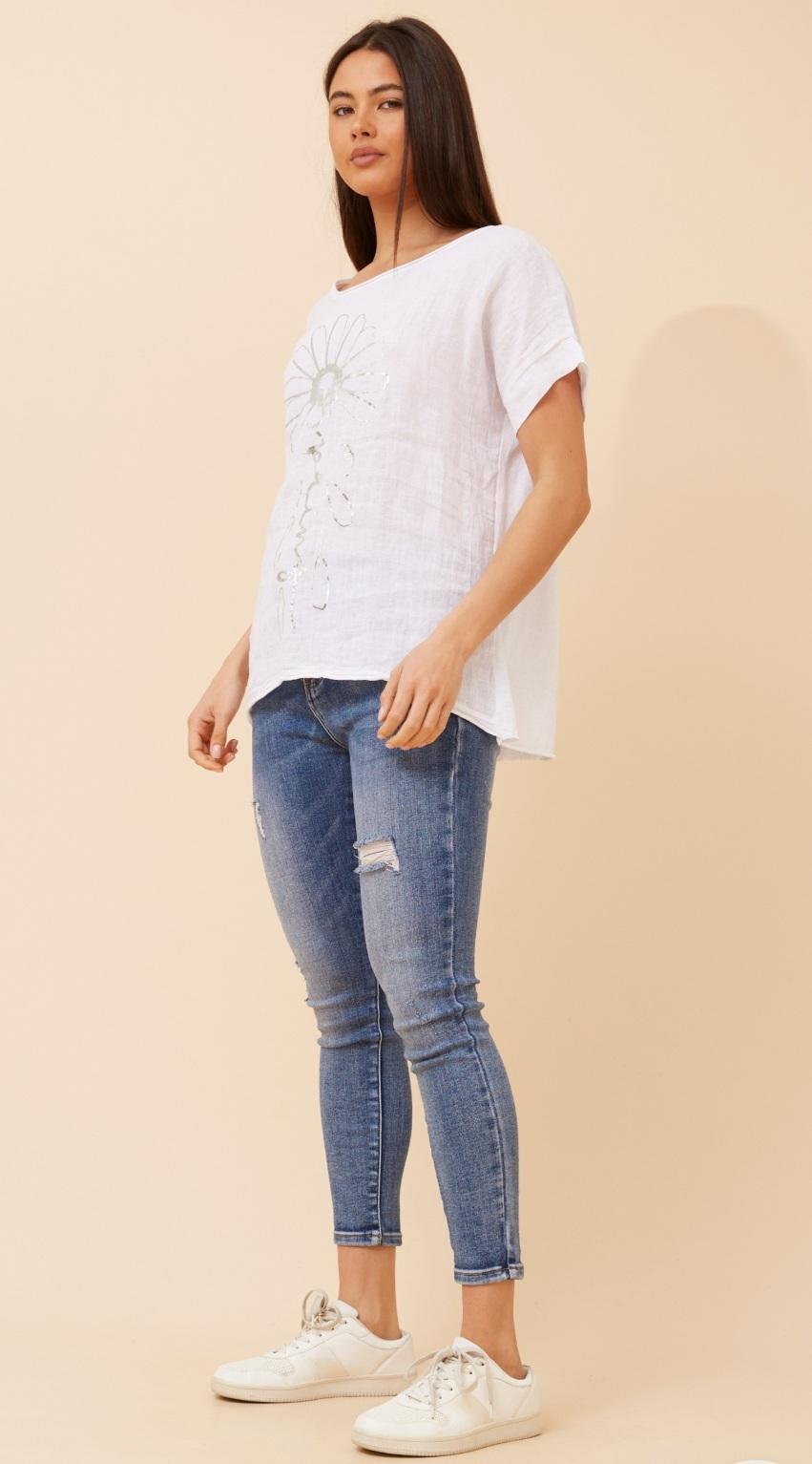 White Linen Top