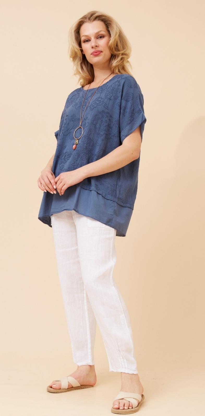 Emilio Cotton Top Denim