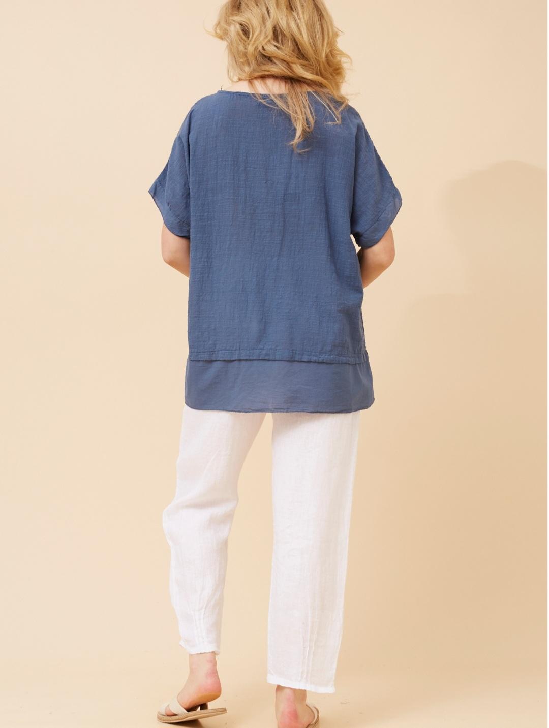Emilio Cotton Top Denim