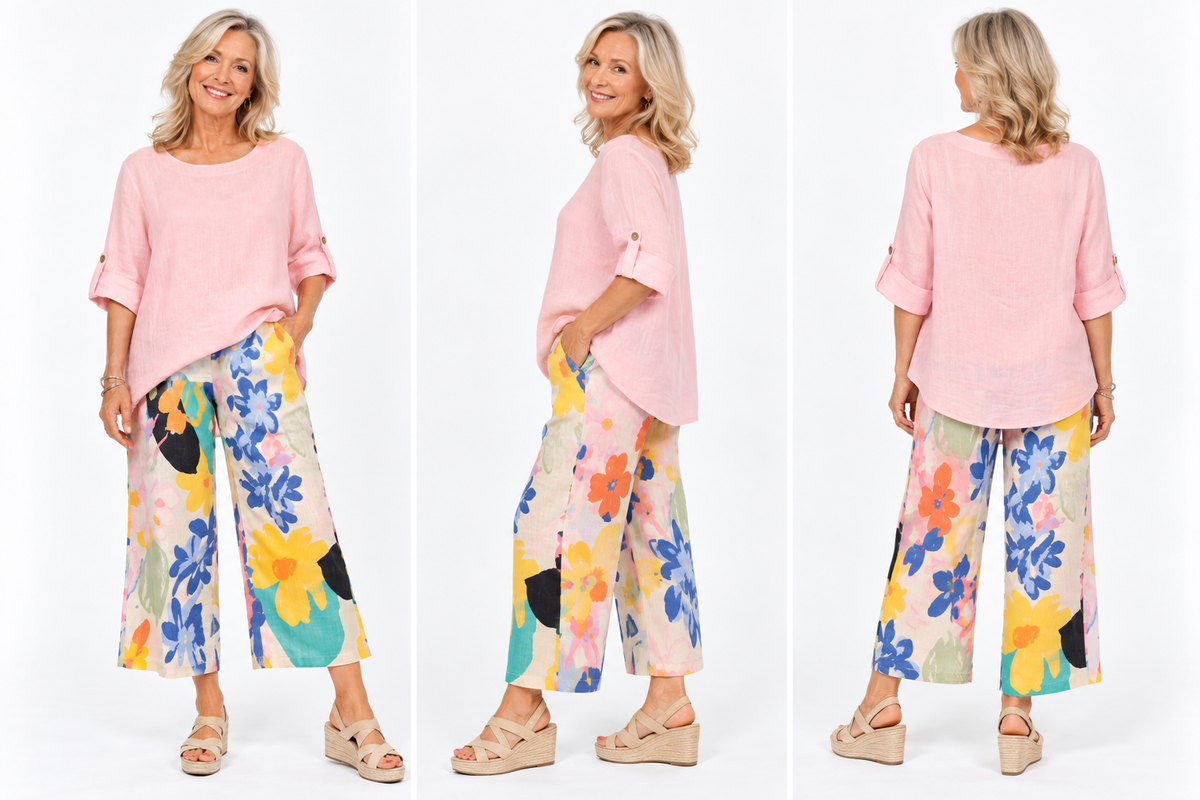 Colourful Linen Blend Pants