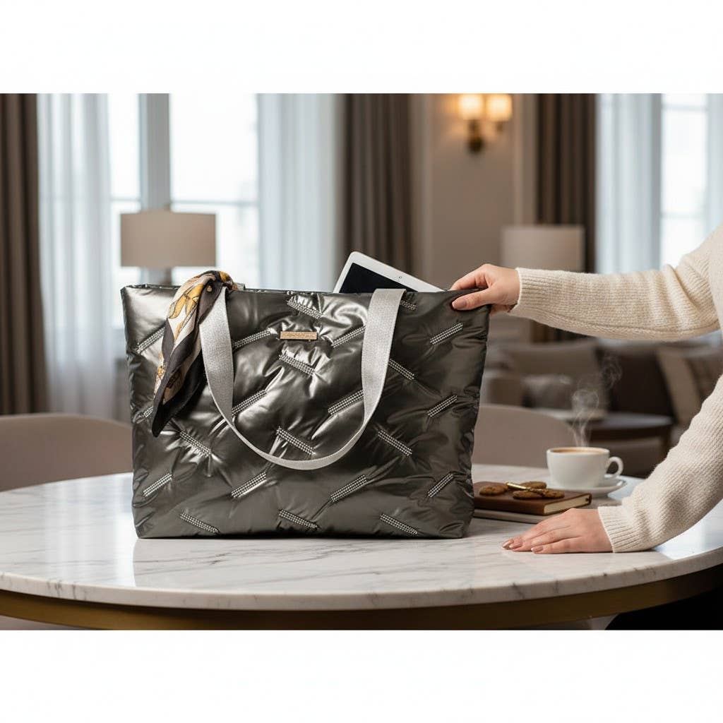 Pewter Padded Tote