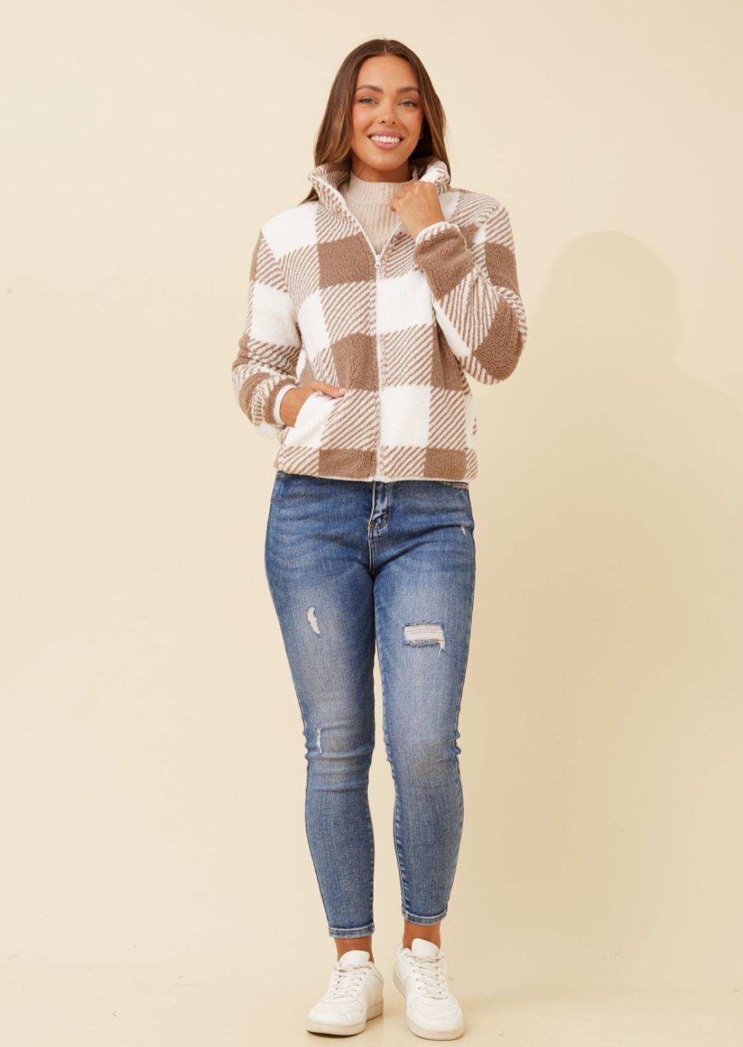 Checkered Teddy Jacket
