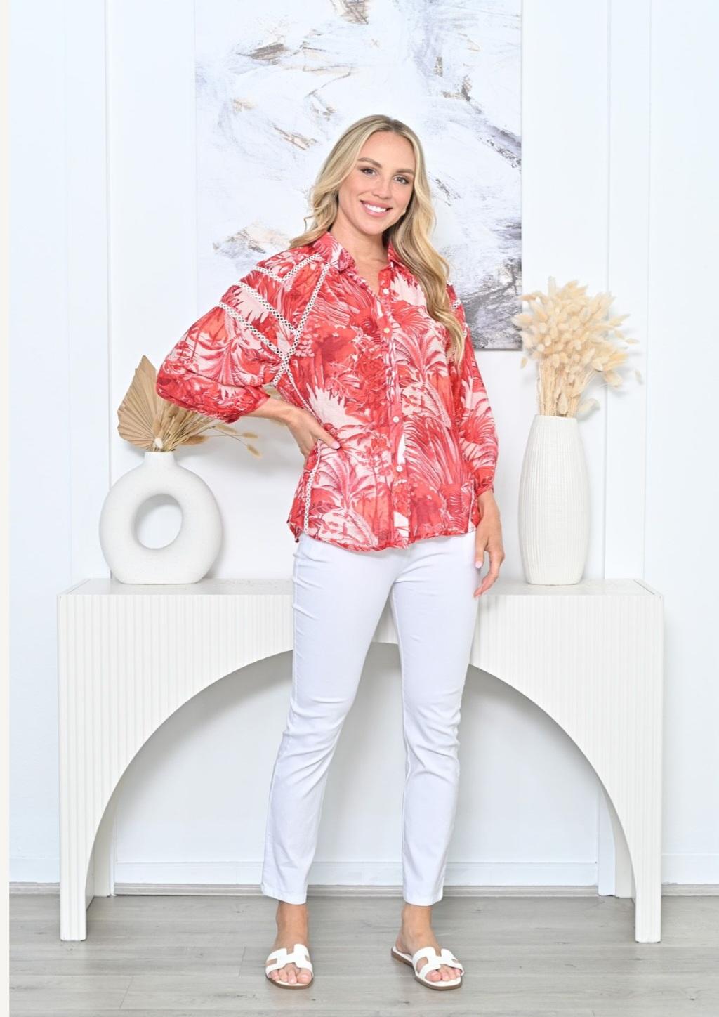 Delicate Sheer Overlay Shirt