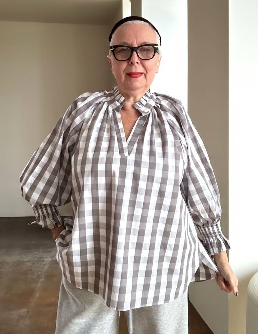 Gingham Grey & White Shirt