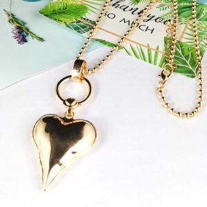 Gold Heart Necklace 70cm