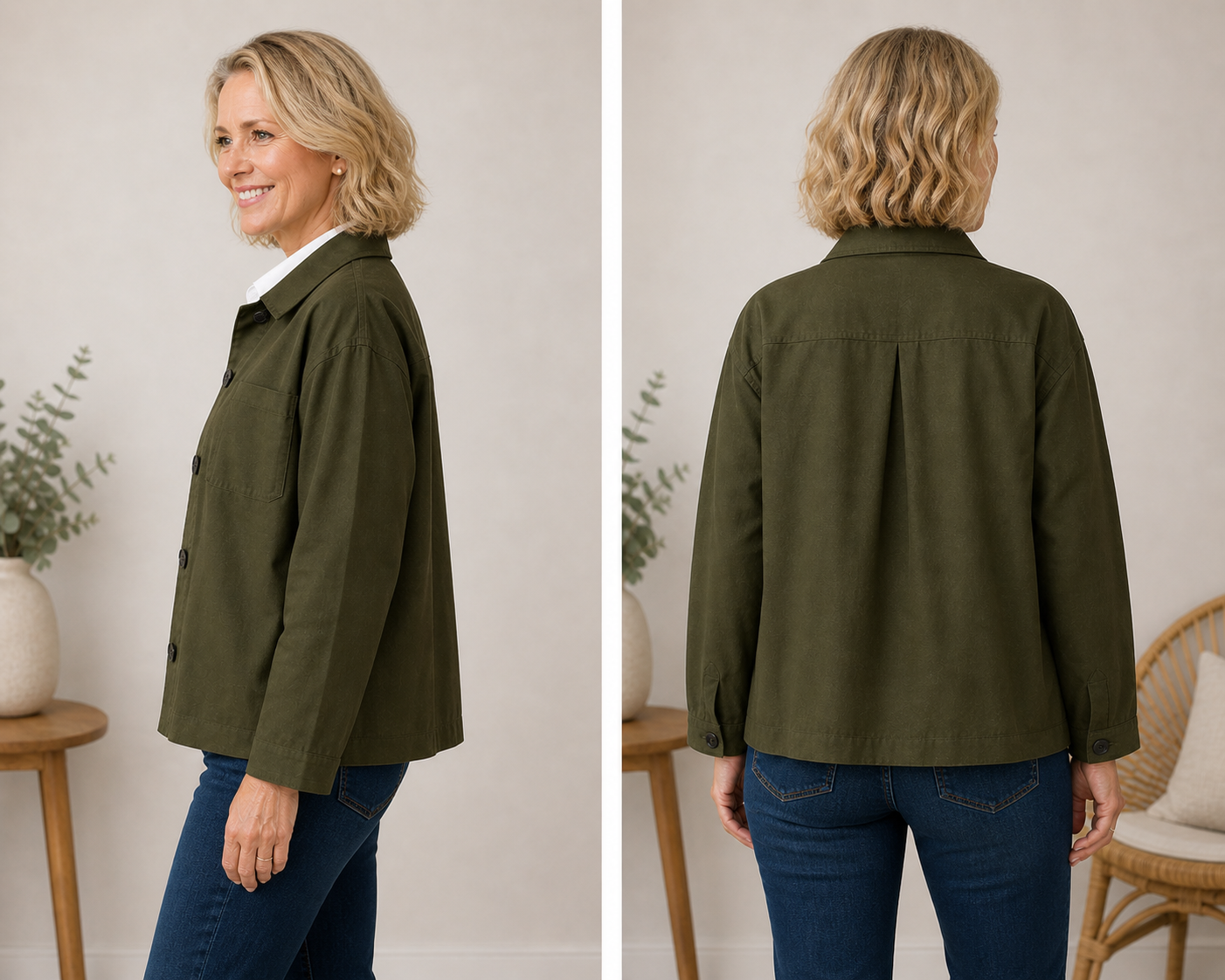 The Easy Structure Cotton Jacket (Khaki)