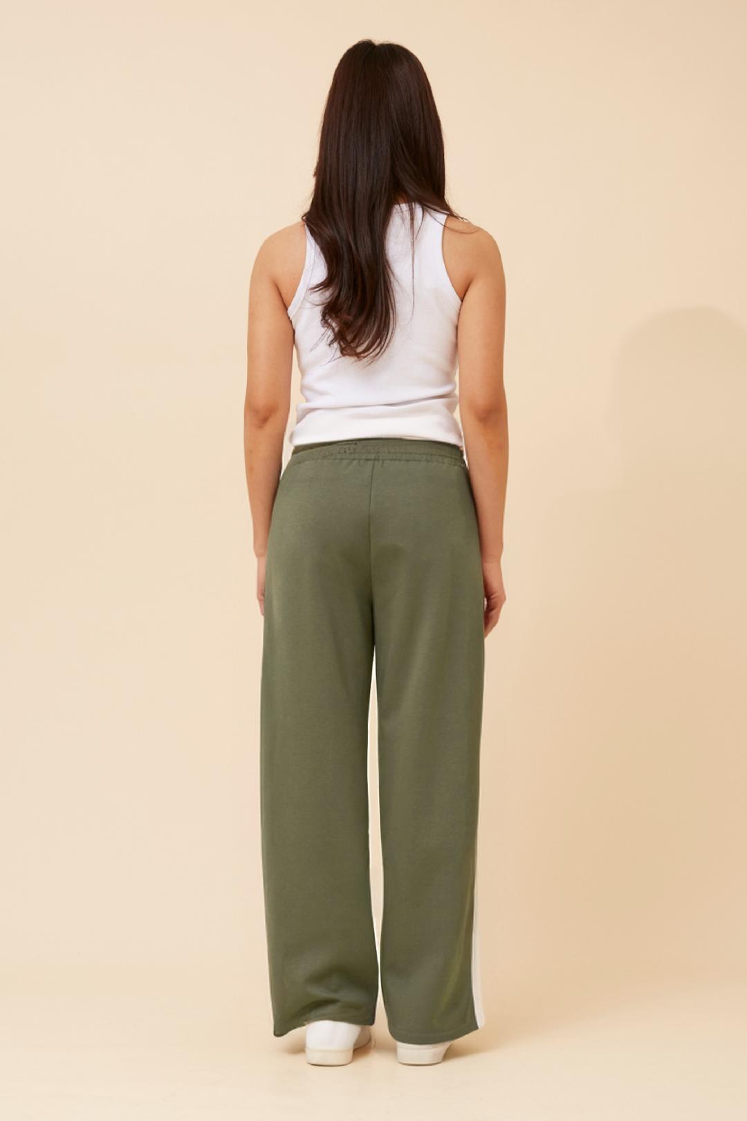 Stripe detail Khaki Pants