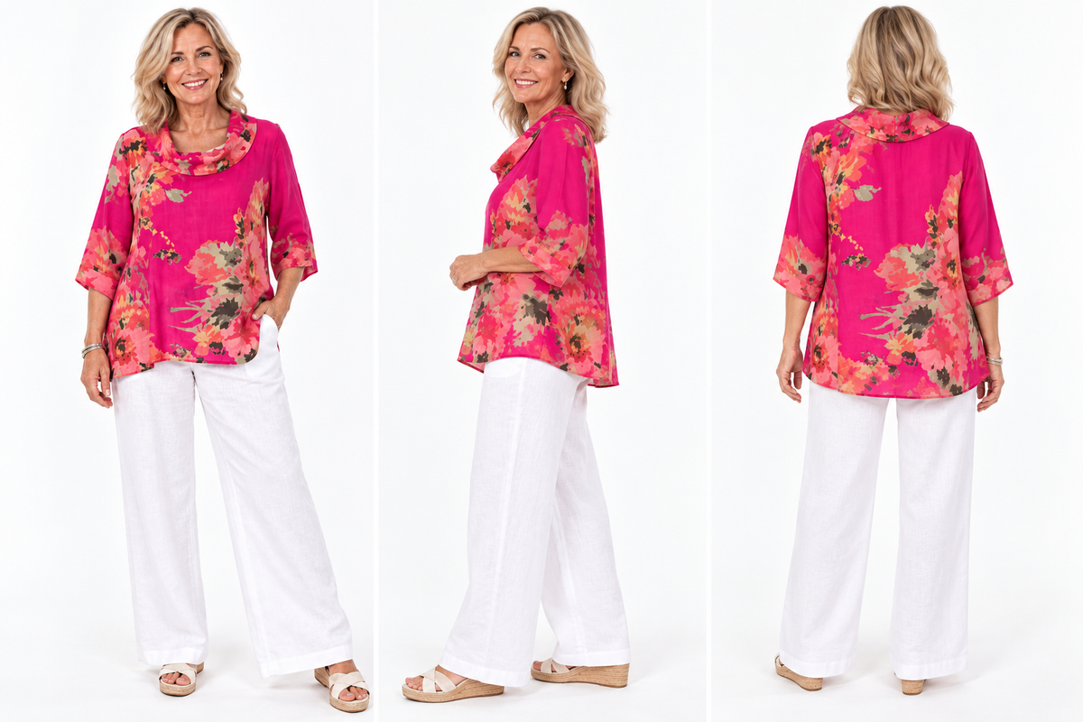 Linen Blend Loose Fitting Pink