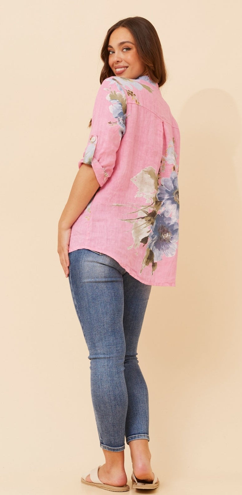 Pink Linen Top