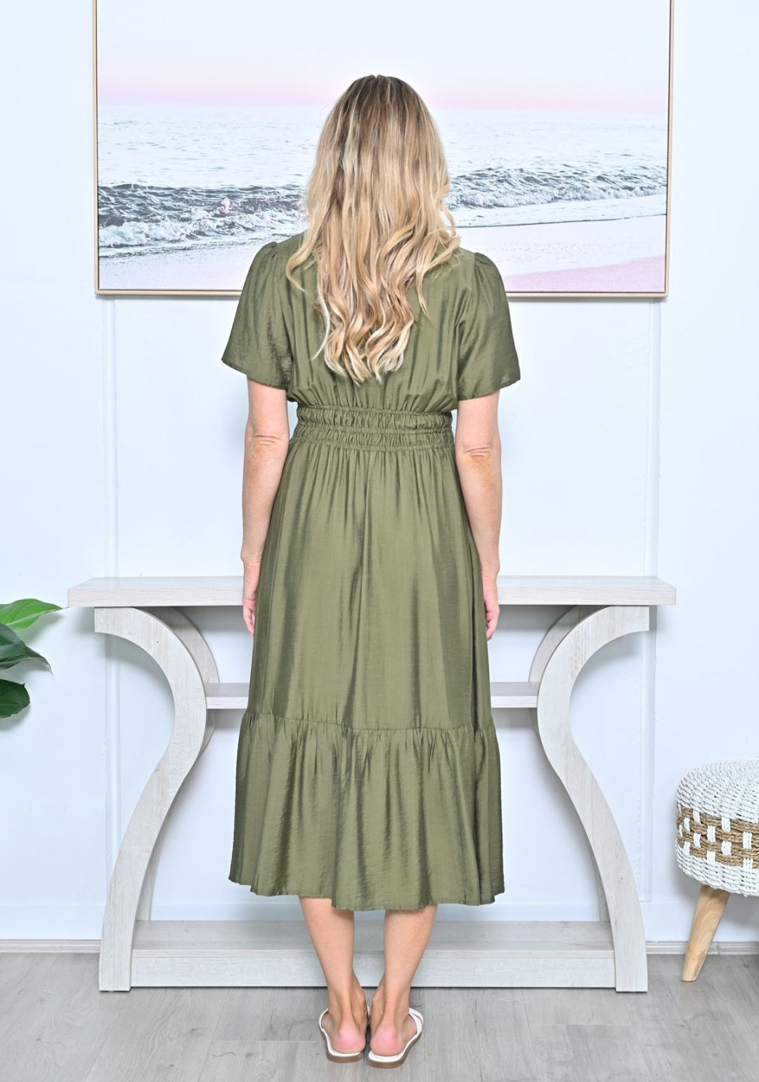 Khaki Midi Dress