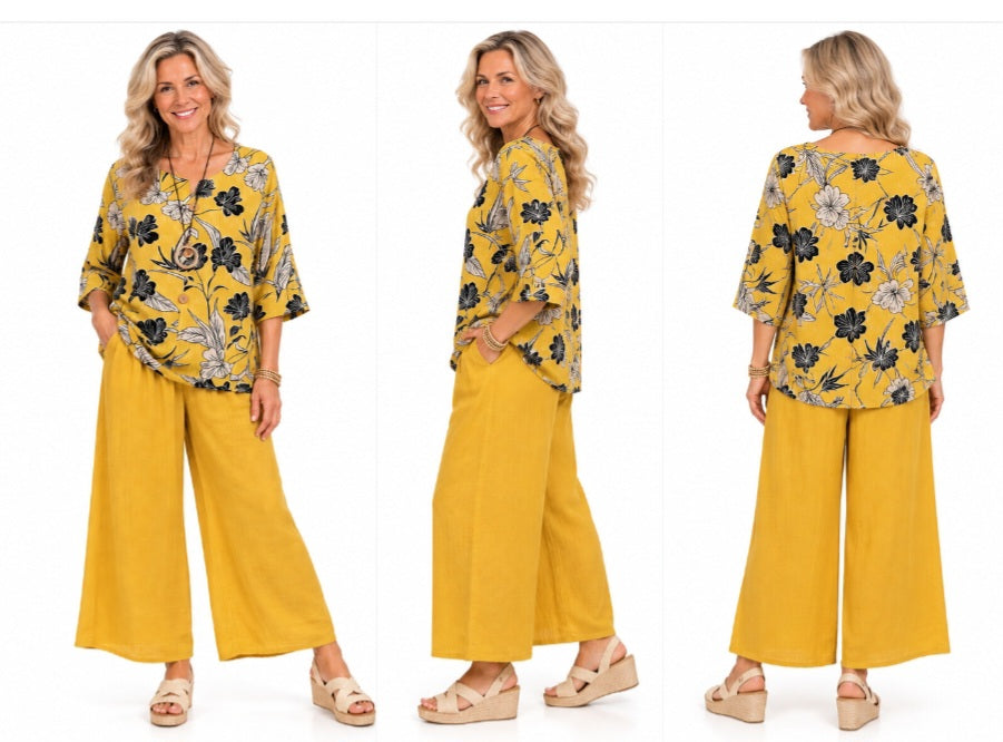 Linen cotton blend Top