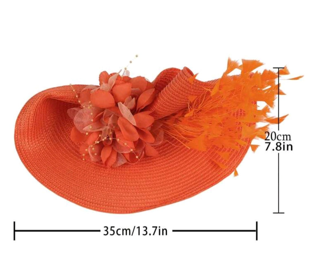 Orange Hat Fascinator