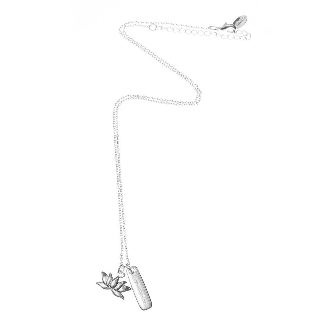 Congratulations Silver Necklace