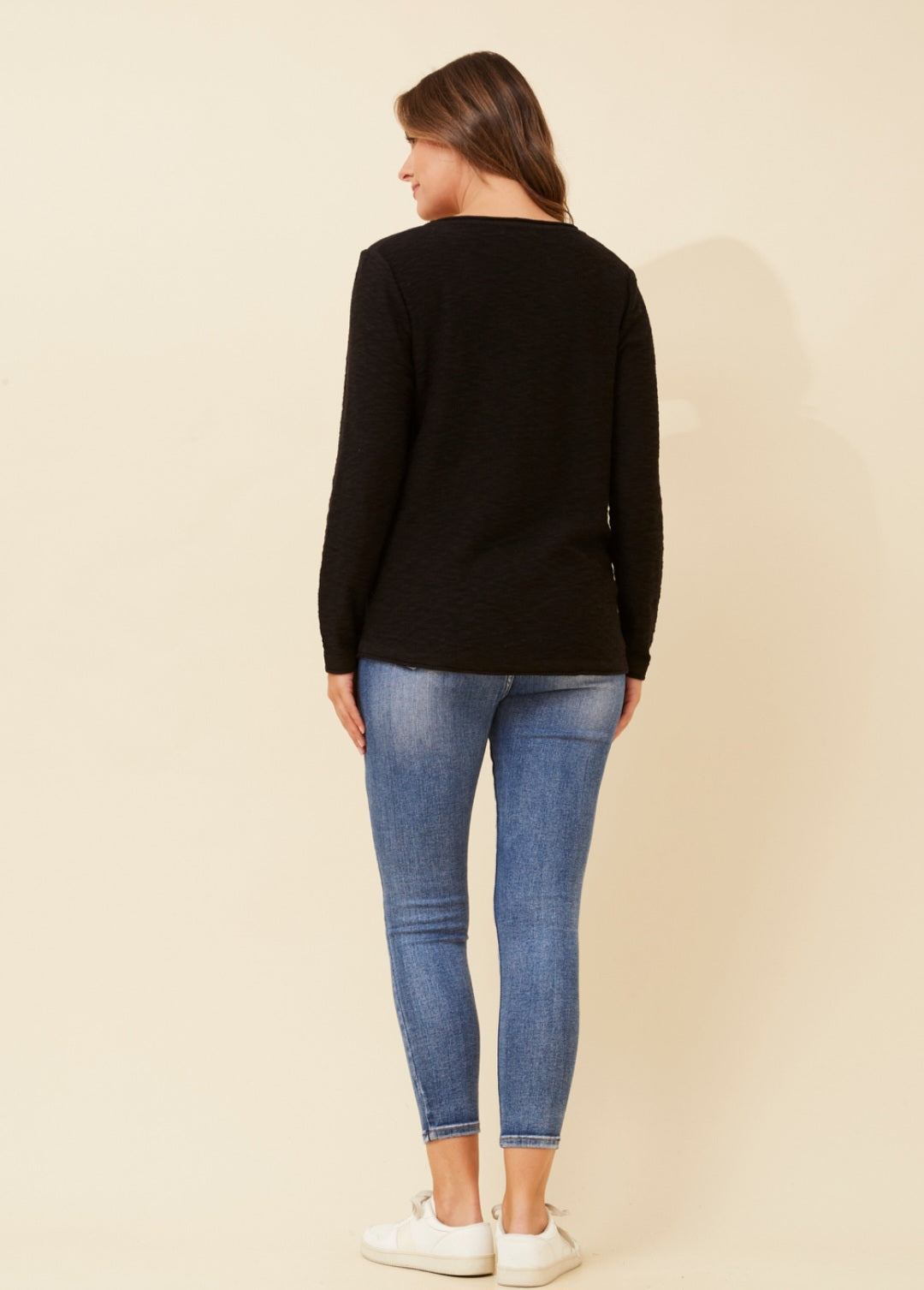 Cotton Knit Top Black
