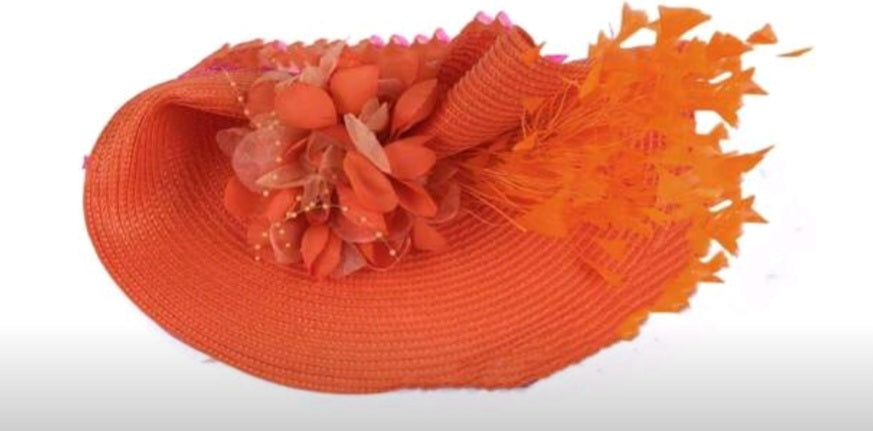 Orange Hat Fascinator