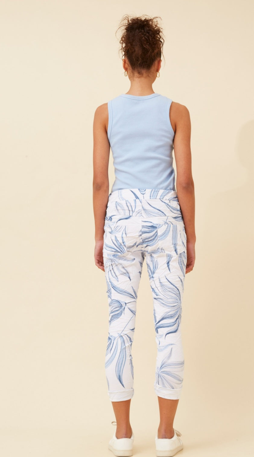 Blue & White Jogger Pants