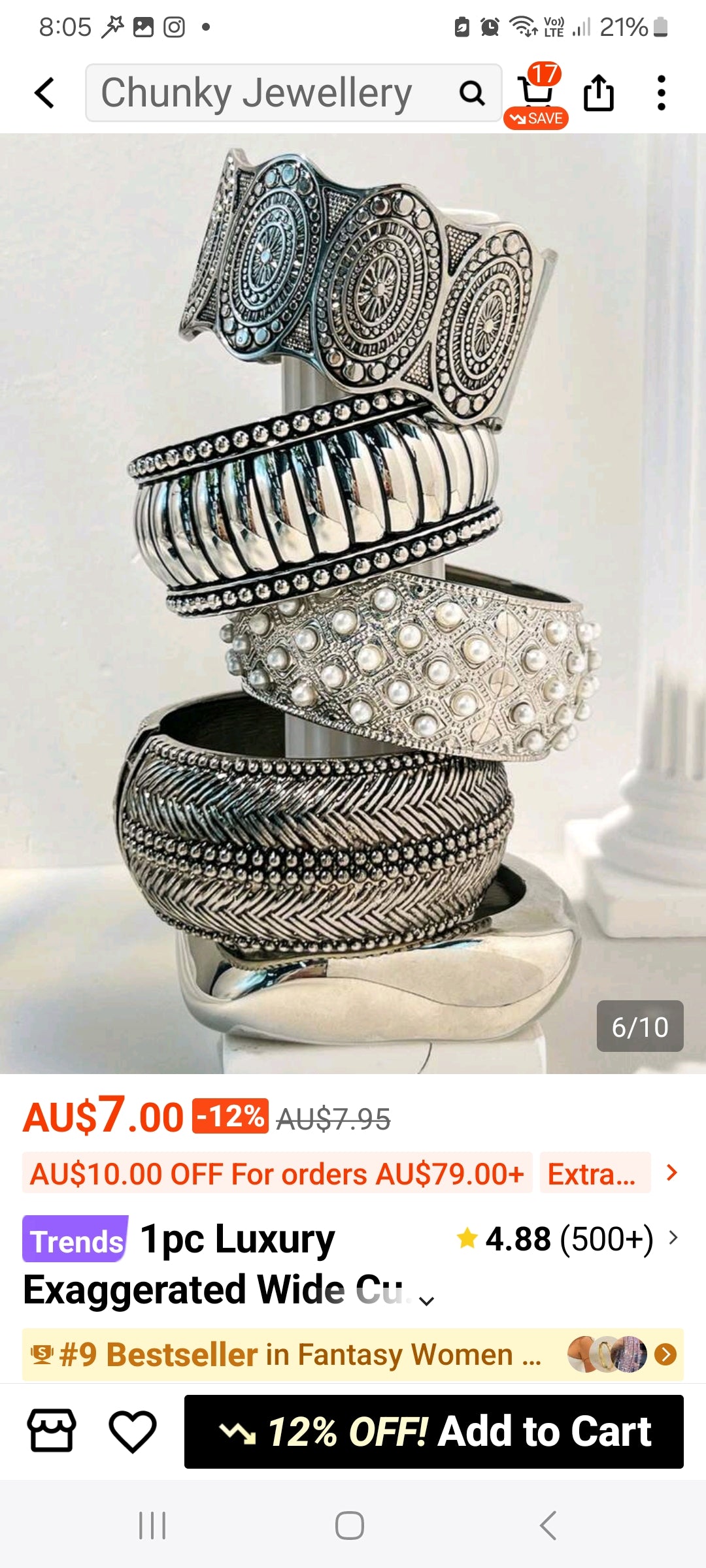 Silver Pear Bangle