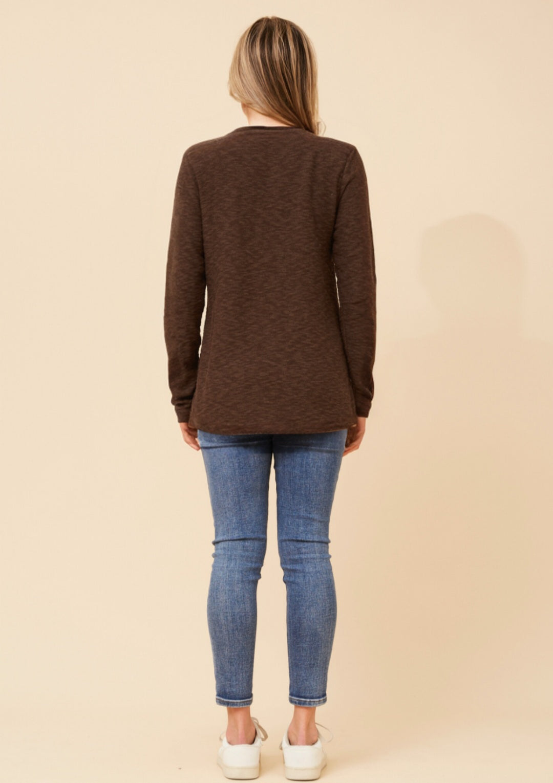 Cotton Knit Top Chocolate Brown