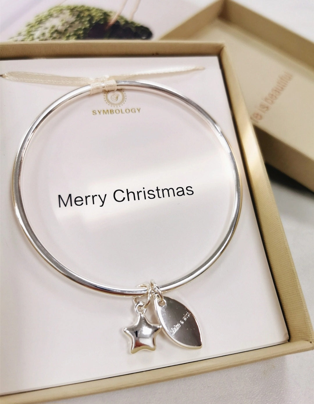 Merry Christmas Silver Bracelet
