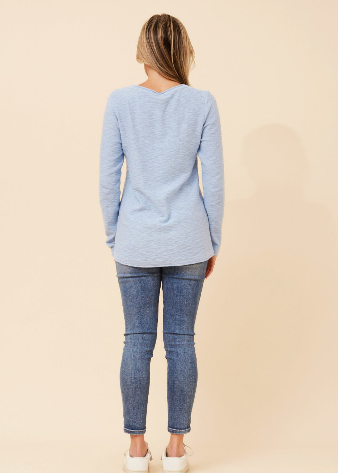 Cotton Knit Top Chocolate Blue
