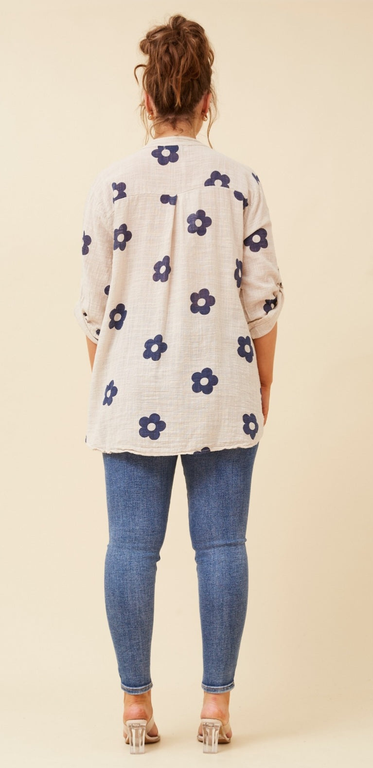 Cotton Navy Patterned Shirt