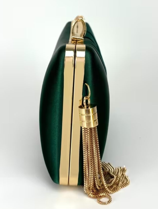 Navy Satin Clutch