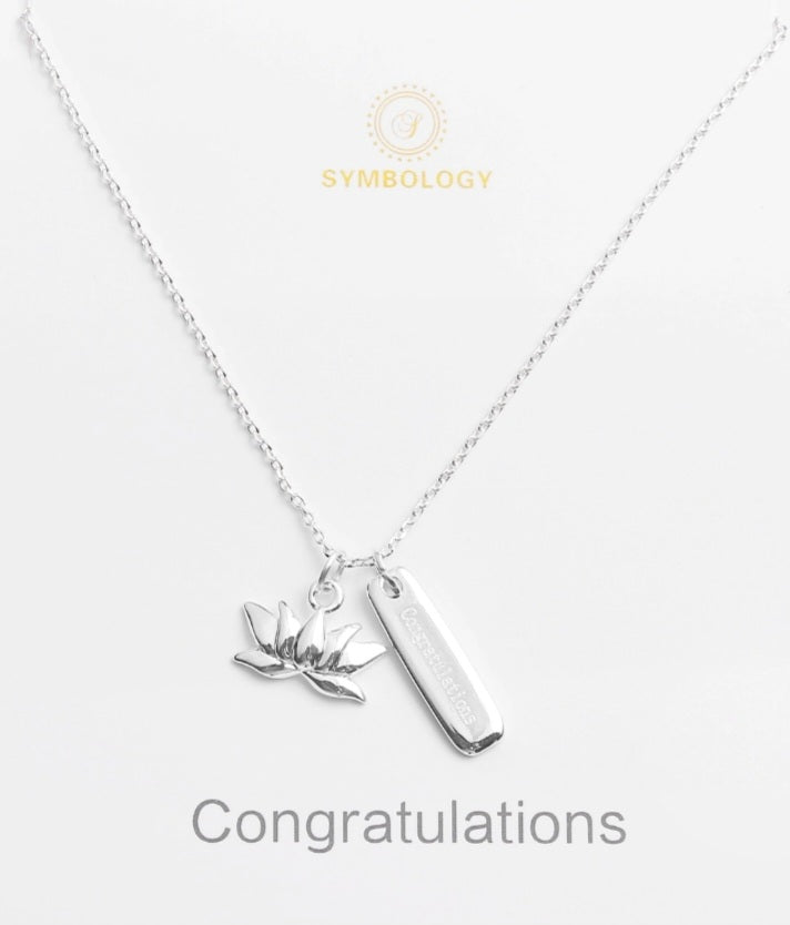 Congratulations Silver Necklace