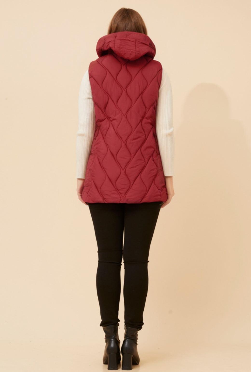 Puffer Vest Red Dahlia