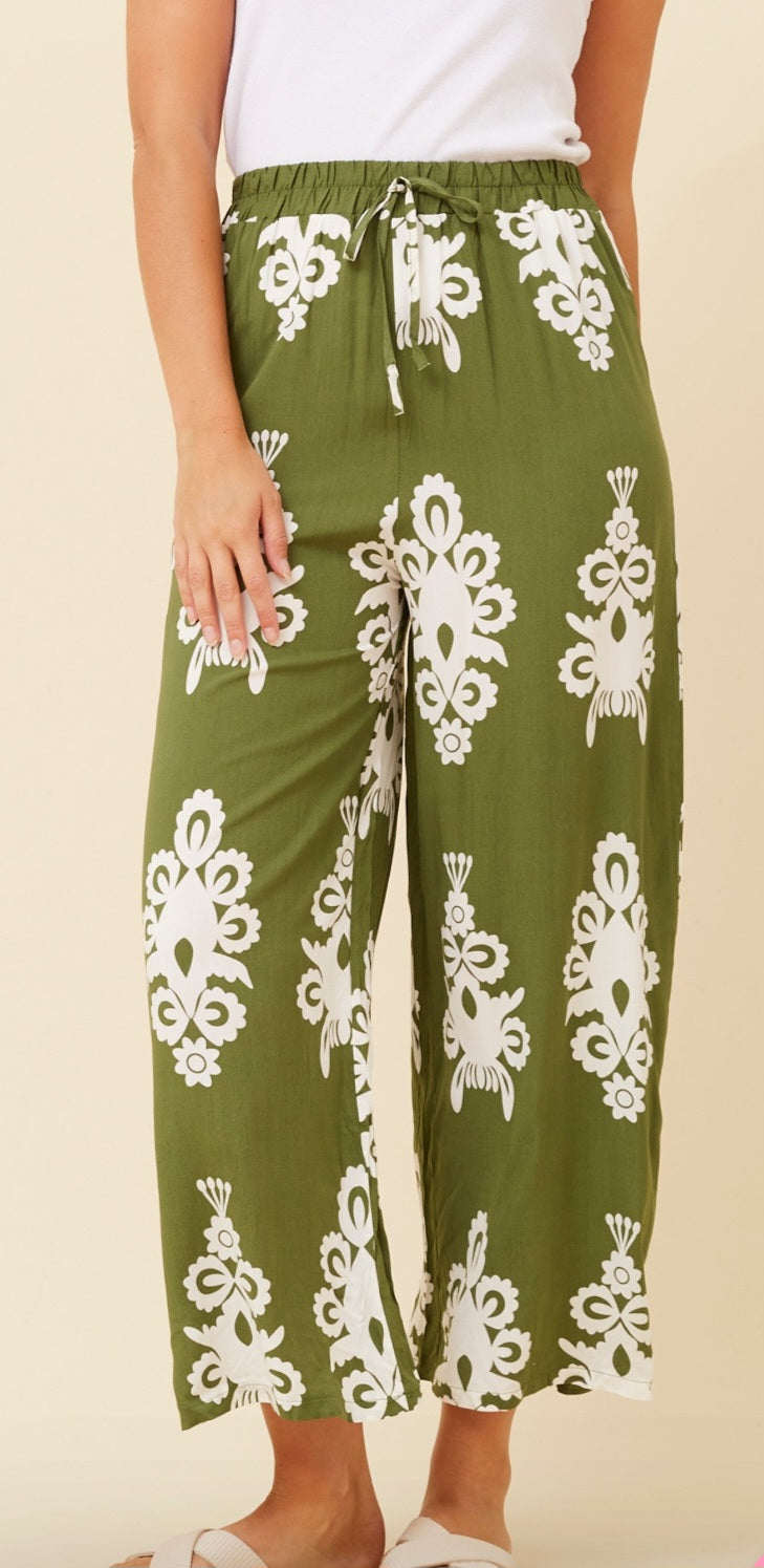 Liv Abstract Green Pants