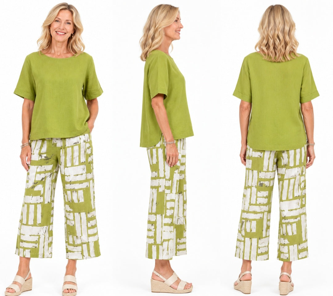 Grass Green Linen Top