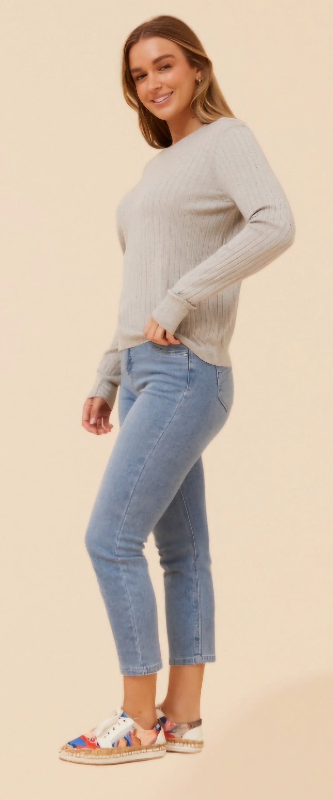 Soft Grey Knit Pullover Jumper