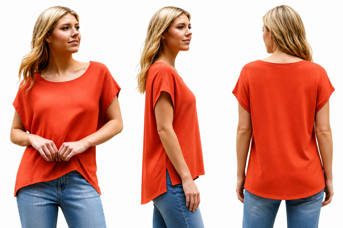 Short Sleeve Rust Top