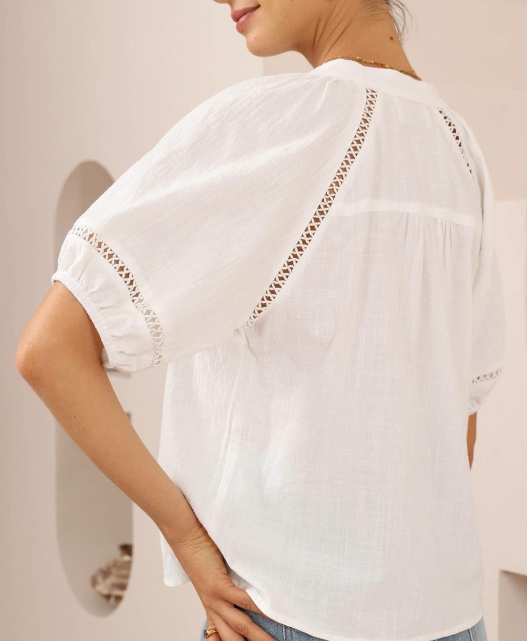 Elegant White Button Up Blouse