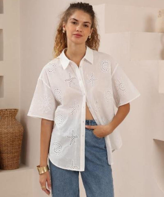 Off White Cotton Blouse