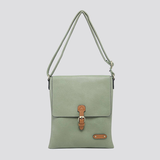 Sage Faux Leather Crossbody Bag