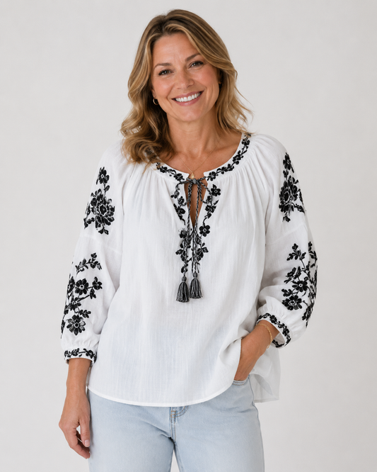 Embroided Cotton Top
